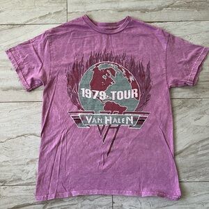 Van Halen 1978 Tour Purple Band Tee 100% Cotton